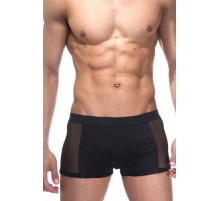 Черные мужские трусы-боксеры с прозрачными вставками по бокам