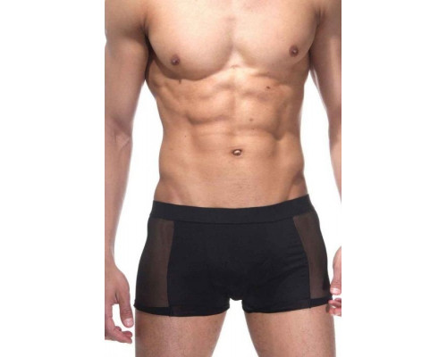 Заказать Черные мужские трусы-боксеры с прозрачными вставками по бокам