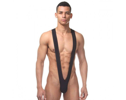 Заказать Черное мужское боди на широких лямках
