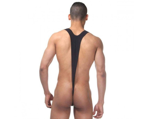 Заказать Черное мужское боди на широких лямках