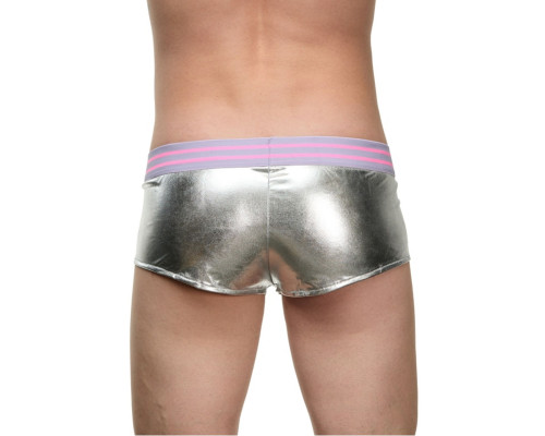 Заказать Мужские серебристые трусы-боксеры с широкой резинкой в полоску
