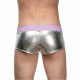 Заказать Мужские серебристые трусы-боксеры с широкой резинкой в полоску