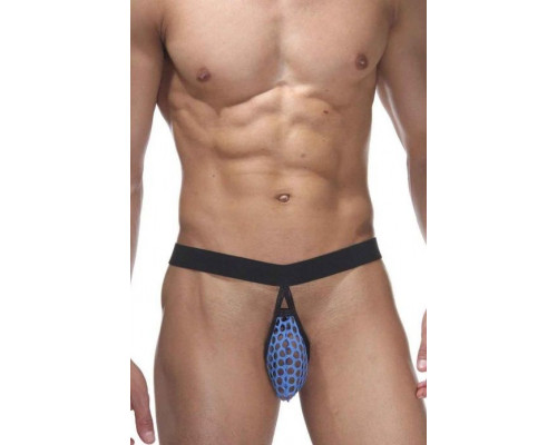 Заказать Мужские трусы-стринги с гульфиком в круглую сетку