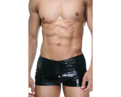 Заказать Мужские черные боксеры с кружевными вставками по бокам