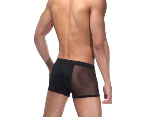 Заказать Черные мужские трусы-боксеры с прозрачными вставками по бокам
