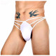 Заказать Белые сексуальные трусы-стринги на тонких бретелях