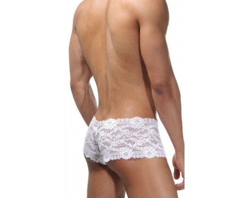 Заказать Белые мужские трусы-хипсы из кружевной ткани