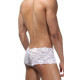 Заказать Белые мужские трусы-хипсы из кружевной ткани