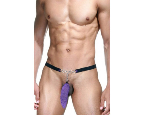 Заказать Фиолетовые-черные трусы с цепочками