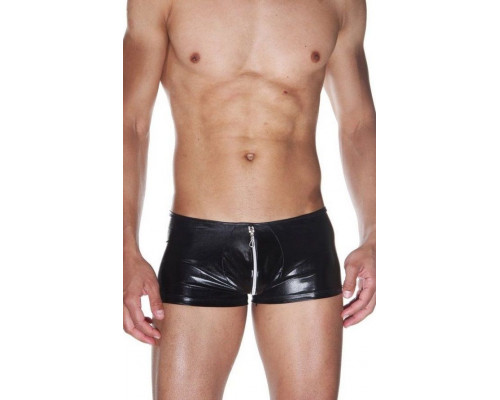 Заказать Мужские wet-look трусы-боксеры с застежкой-молнией
