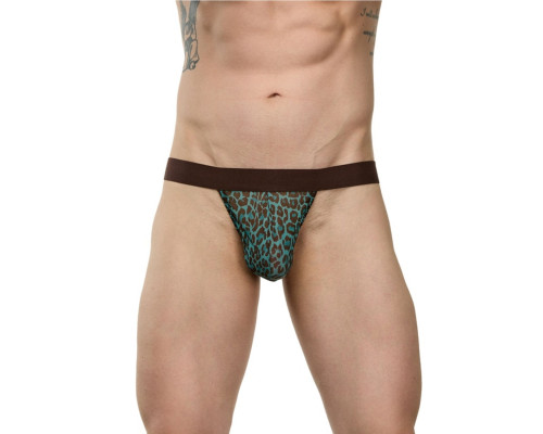 Заказать Сексуальные трусы-тонги с леопардовым принтом