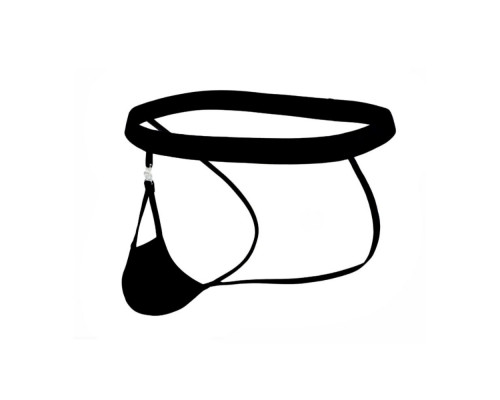 Заказать Черные сексуальные трусы-джоки на тонких ремешках