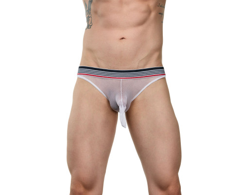 Заказать Сексуальные сетчатые трусы-джоки с кармашком