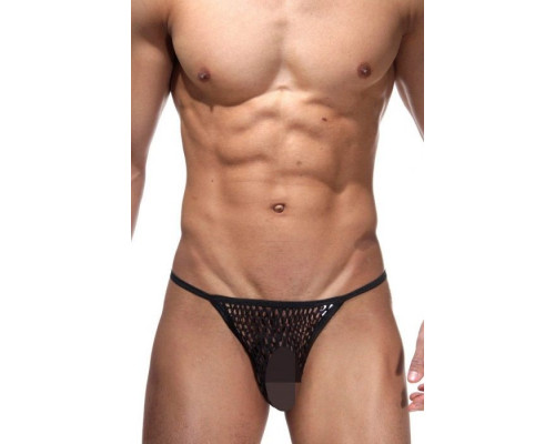Заказать Мужские стринги из эластичной крупной сетки