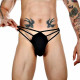 Заказать Черные сексуальные трусы-стринги на тонких бретелях