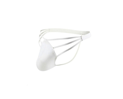 Заказать Белые сексуальные трусы-стринги на тонких бретелях