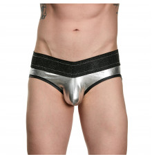 Мужские блестящие серебристо-черные трусы-джоки