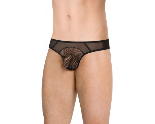 Заказать Сексуальные трусы с крупной сеткой по центру