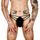 Заказать Черные сексуальные трусы-стринги на тонких бретелях