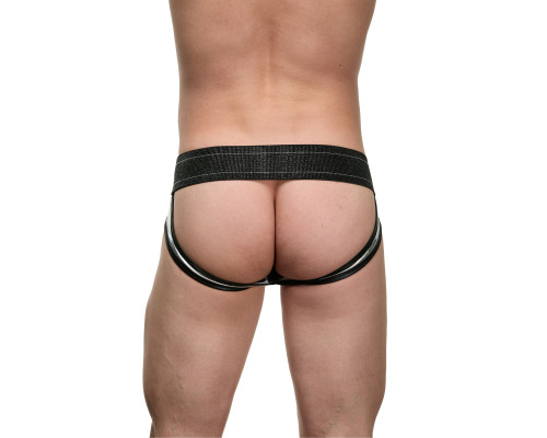 Заказать Мужские блестящие серебристо-черные трусы-джоки