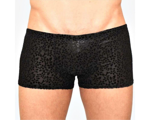 Заказать Мужские полупрозрачные трусы-боксеры с флокированным цветочным рисунком