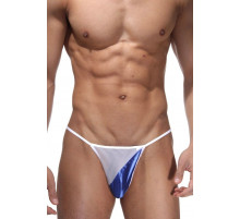 Двухцветные трусы-стринги с блестящей вставкой