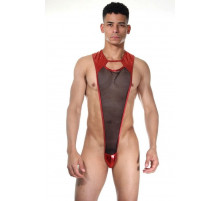 Сексуальное мужское боди с блестящими элементами