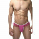 Заказать Мужские розовые трусы-тонги с оборками