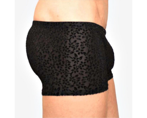 Заказать Мужские полупрозрачные трусы-боксеры с флокированным цветочным рисунком