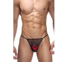 Прозрачные мужские трусы-стринги с губками