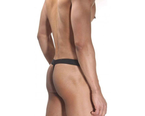 Заказать Мужские трусы-стринги с гульфиком в круглую сеточку