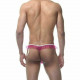 Заказать Мужские розовые трусы-тонги с оборками