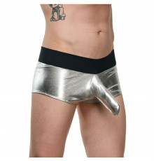 Мужские блестящие трусы-боксеры с кармашком под член