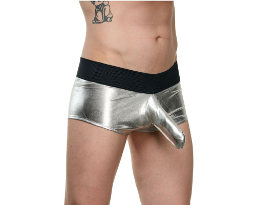 Заказать Мужские блестящие трусы-боксеры с кармашком под член
