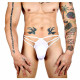 Заказать Белые сексуальные трусы-стринги на тонких бретелях