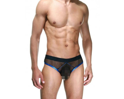 Заказать Мужские полупрозрачные трусы-слипы с контрастным кантом