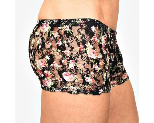 Заказать Мужские трусы-боксеры в сеточку с цветочным узором