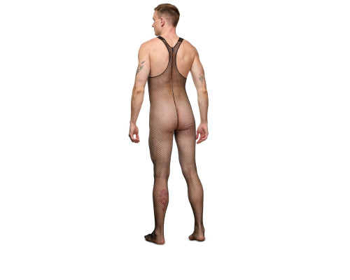 Заказать Черный мужской кэтсьюит-сетка