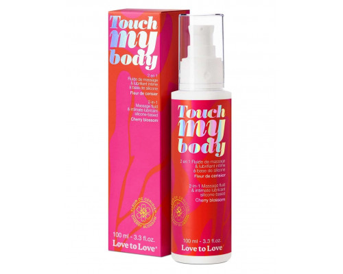Силиконовый лубрикант 2-в-1 Touch My Body с ароматом вишнёвого цвета - 100 мл.