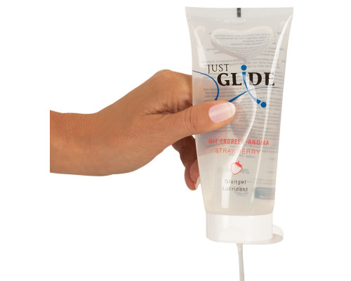 Заказать Лубрикант на водной основе Just Glide Strawberry с ароматом клубники - 200 мл.