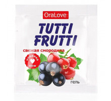 Гель-смазка Tutti-frutti со вкусом смородины - 4 гр.