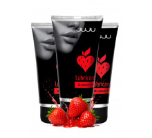 Набор из 3 съедобных лубрикантов JUJU со вкусом клубники
