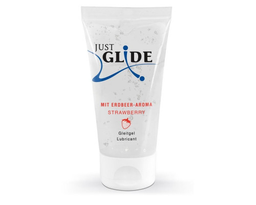 Заказать Лубрикант на водной основе Just Glide Strawberry с ароматом клубники - 50 мл.