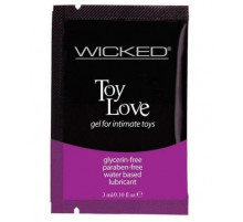 Лубрикант на водной основе для использования с игрушками WICKED Toy Love - 3 мл.