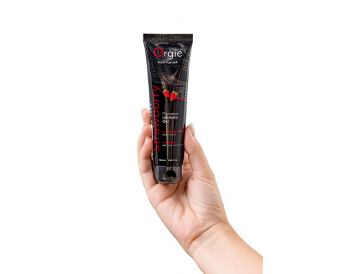 Заказать Интимный гель на водной основе Lube Tube Strawberry с клубничным вкусом - 100 мл.