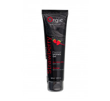 Интимный гель на водной основе Lube Tube Strawberry с клубничным вкусом - 100 мл.