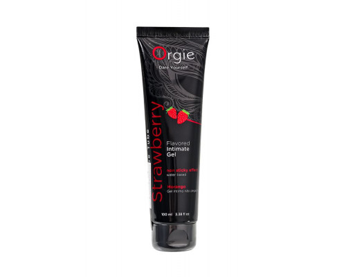 Заказать Интимный гель на водной основе Lube Tube Strawberry с клубничным вкусом - 100 мл.
