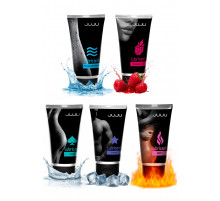 Набор из 5 лубрикантов JUJU (увлажняющий, Hot+, Long, Anal, малина)