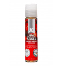 Лубрикант на водной основе с ароматом клубники JO Flavored Strawberry Kisses - 30 мл.