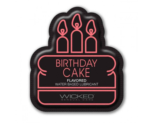 Заказать Лубрикант на водной основе со вкусом торта с кремом Wicked Aqua Birthday cake - 3 мл.